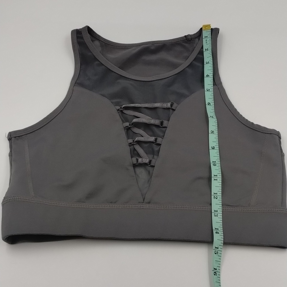 Mono b Athletic Wear Size Large Gray Sports Bra - Picture 6 of 9